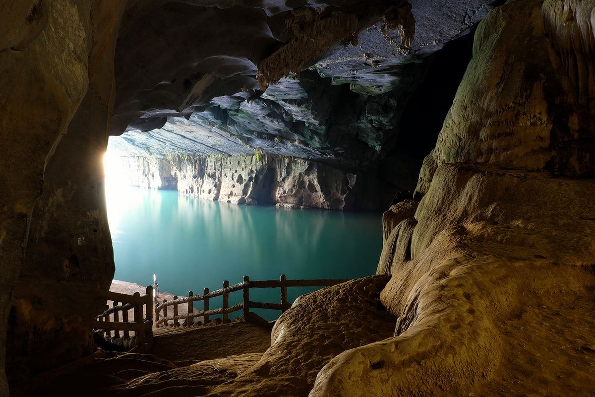 Inside a stunning cave in Phong Nha-Ke Bang National Park in Vietnam