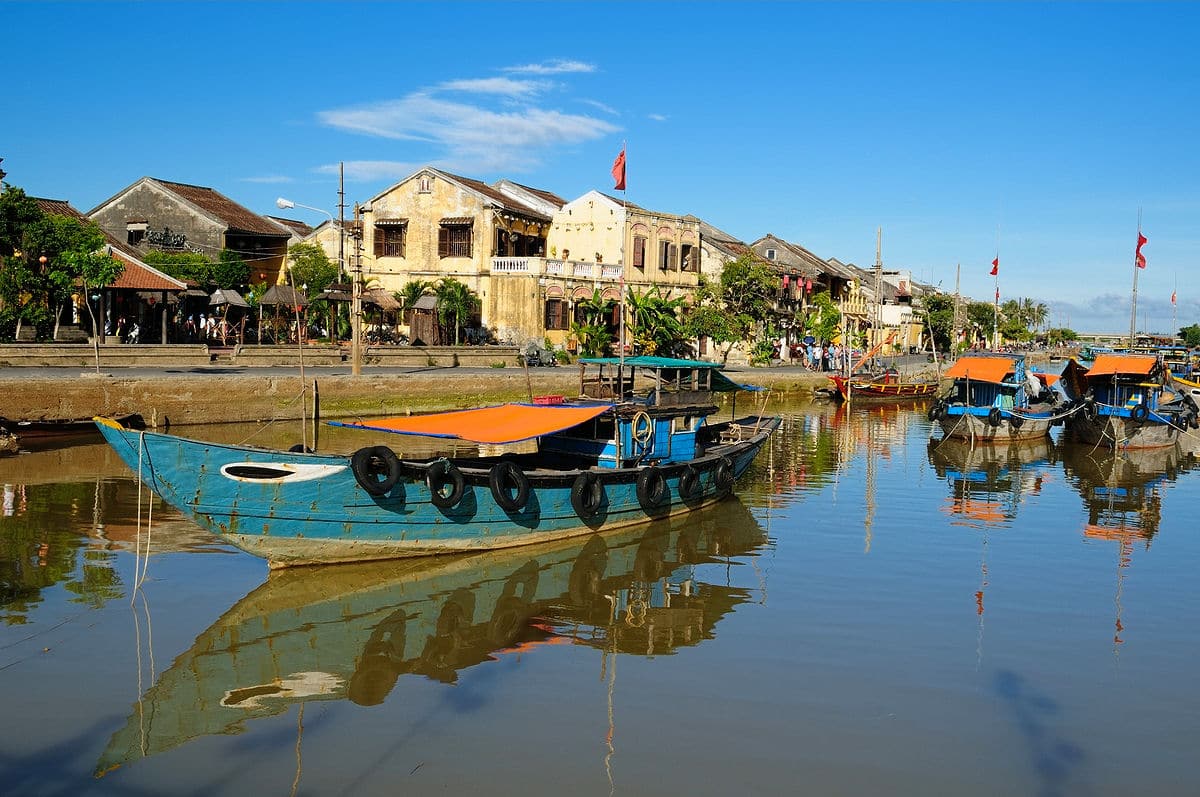 View of boats in Hoi An, Vietnam