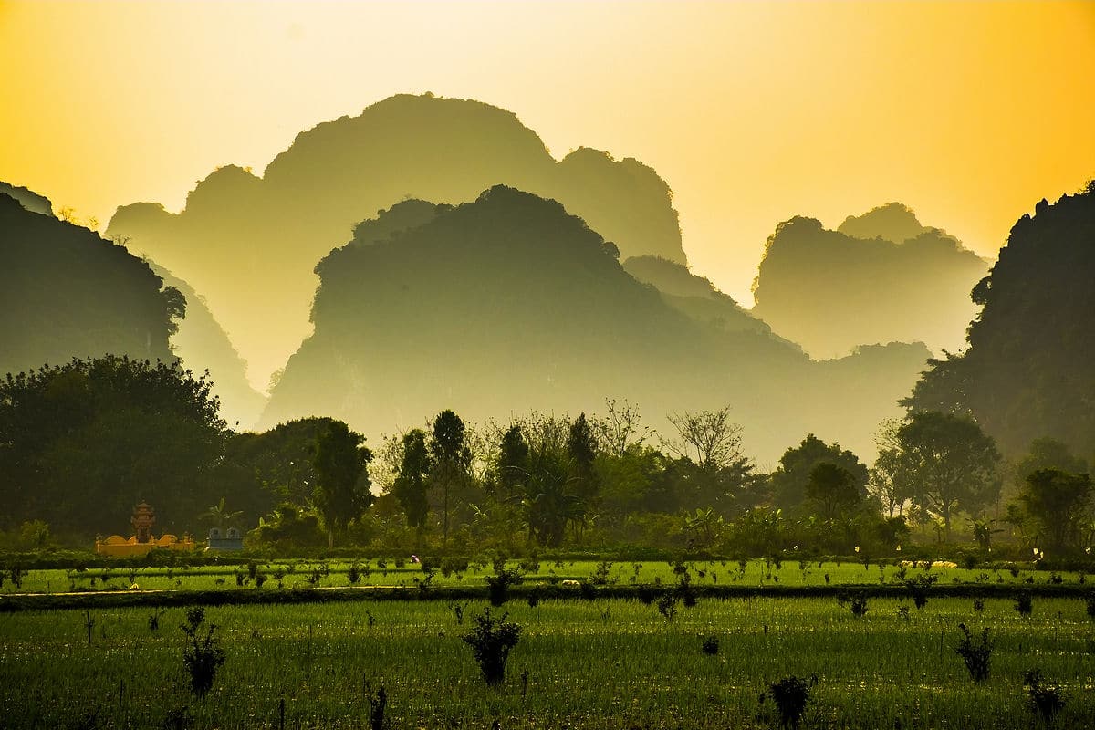 Lush hills near Trang An, Vietnam
