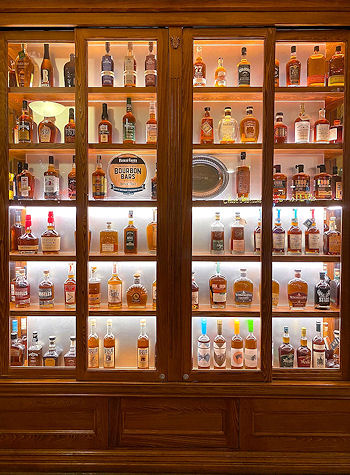 Cabinet full of bourbon