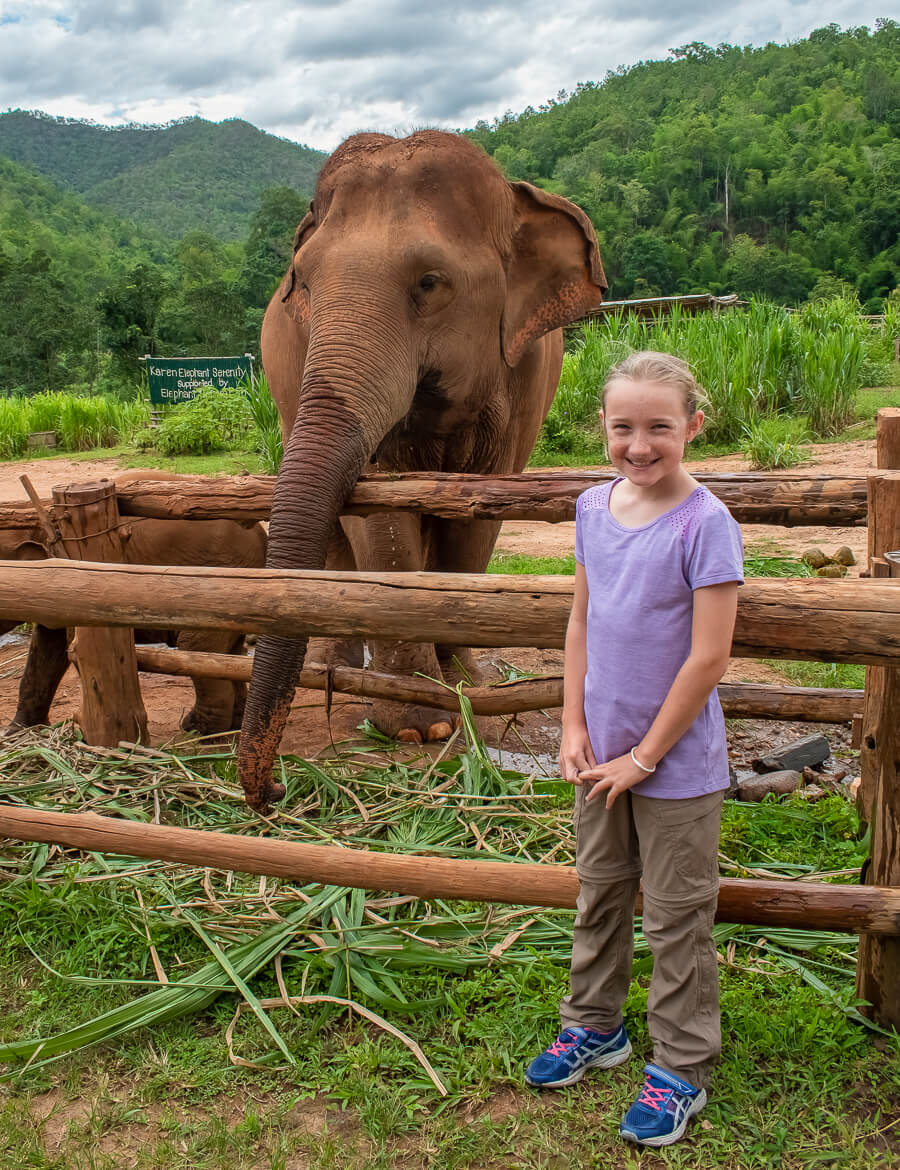 Enjoying time at Karen Elephant Serenity Sanctuary in Thailand