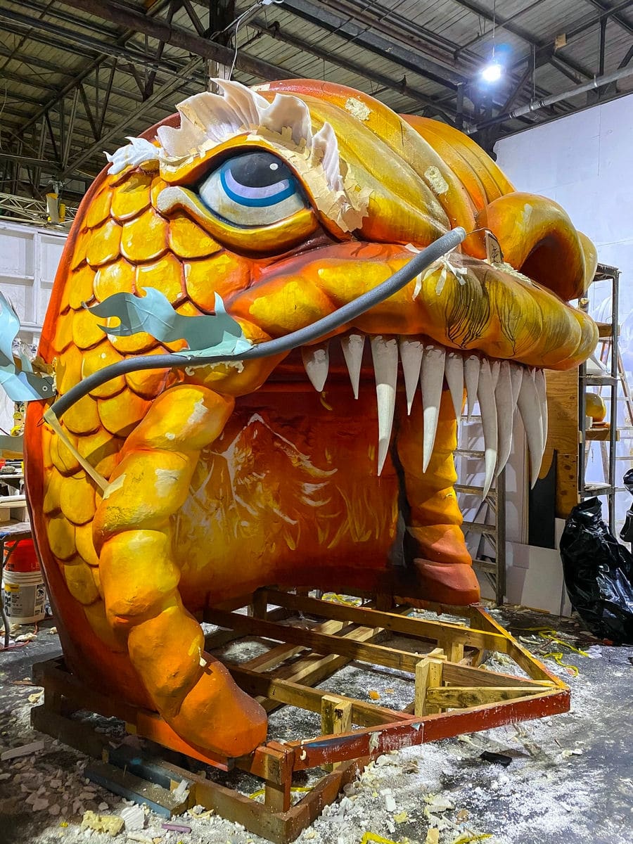 Giant fish head at Mardi Gras World, New Orleans
