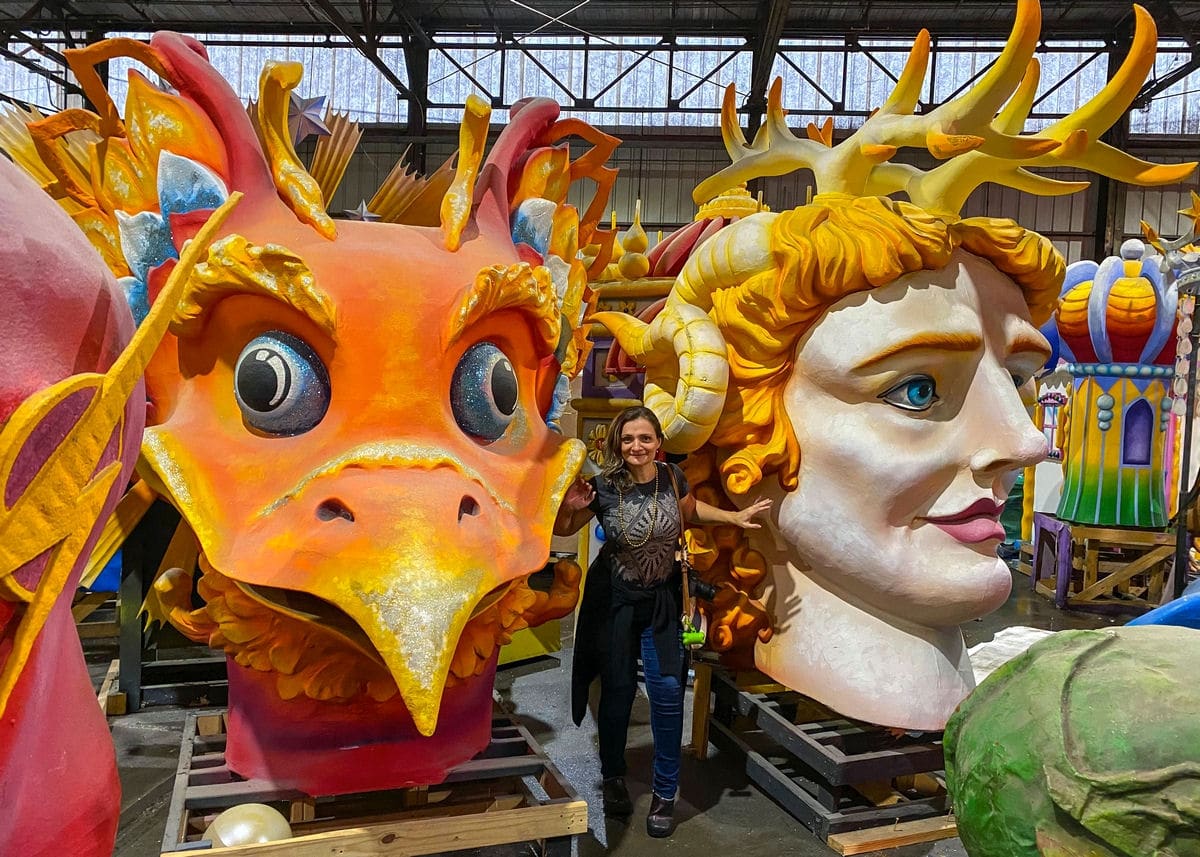 Giant heads at Mardi Gras World, New Orleans