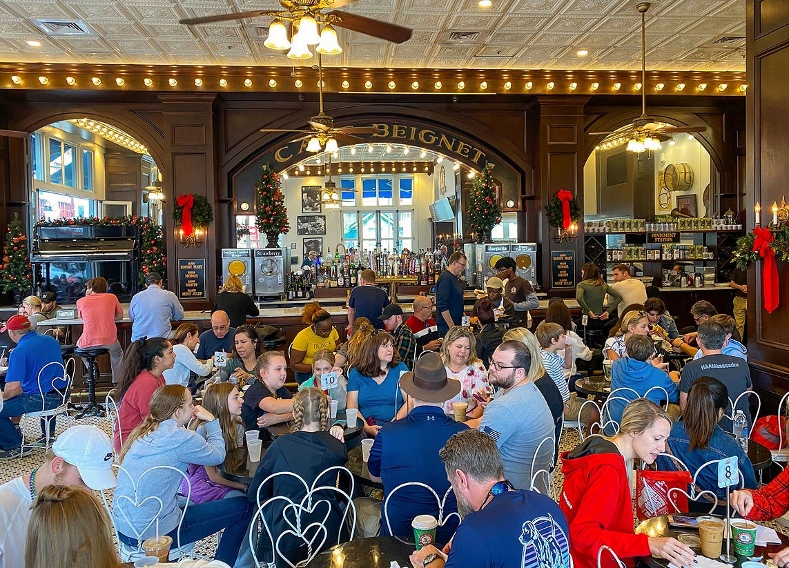Inside Cafe Beignet on Decatur Street, New Orleans