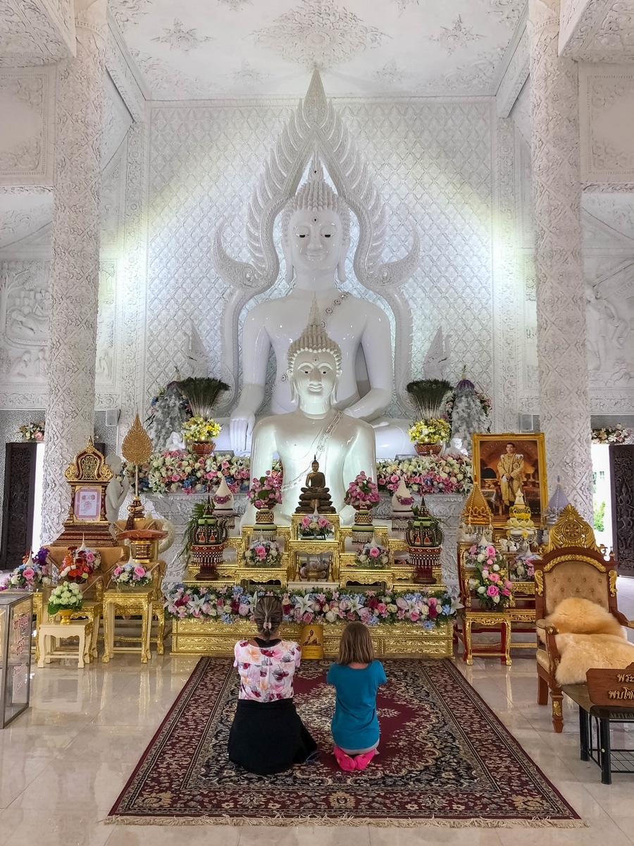 Inside Thai temple at Wat Huay Pla Kang in Chiang Rai