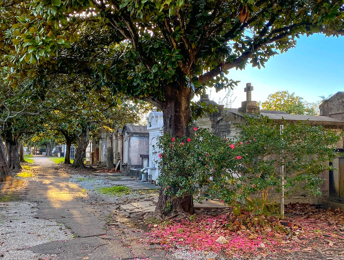 Peeking through the front gate of Lafayette Cemetery No. 1