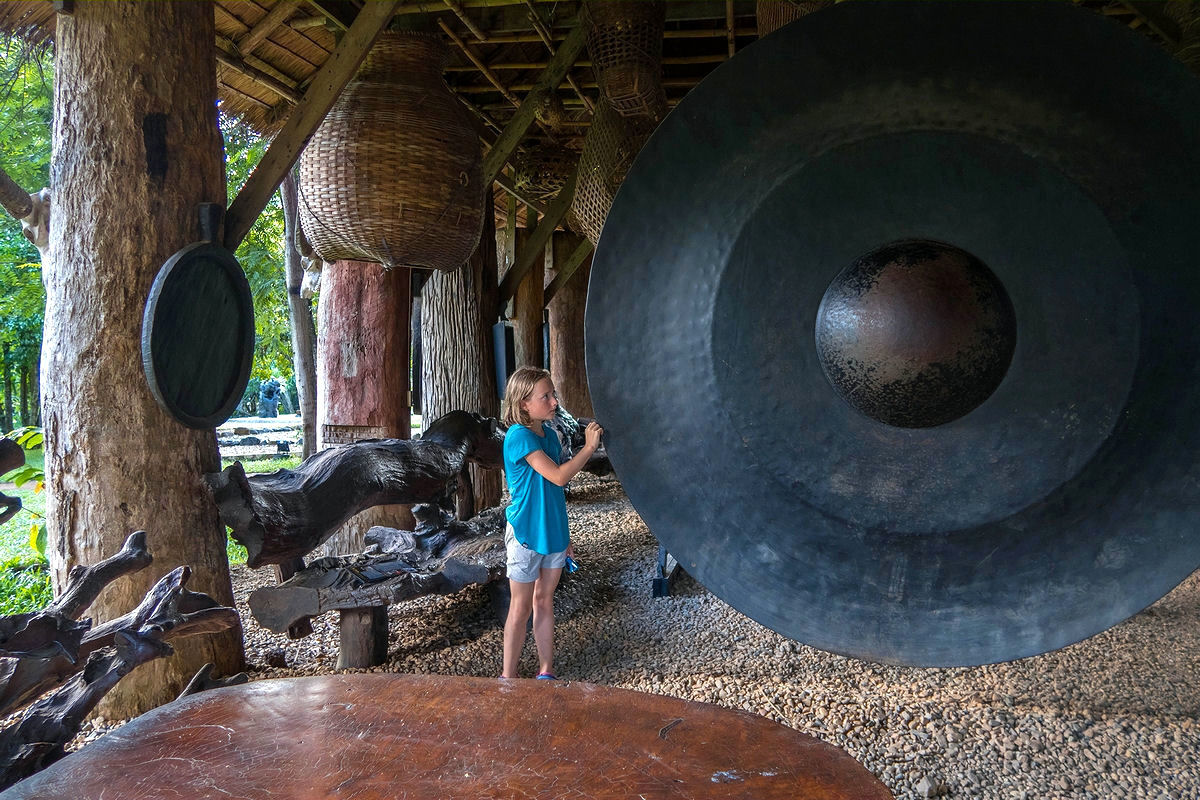 Large gong at Baan Dam Museum in Chiang Rai