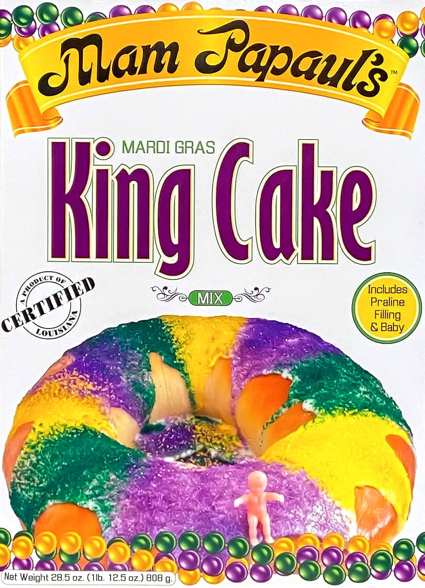 Mix for colorful Mardi Gras King Cake