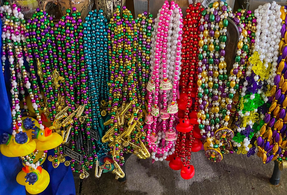 Mardi Gras necklaces at the French Market