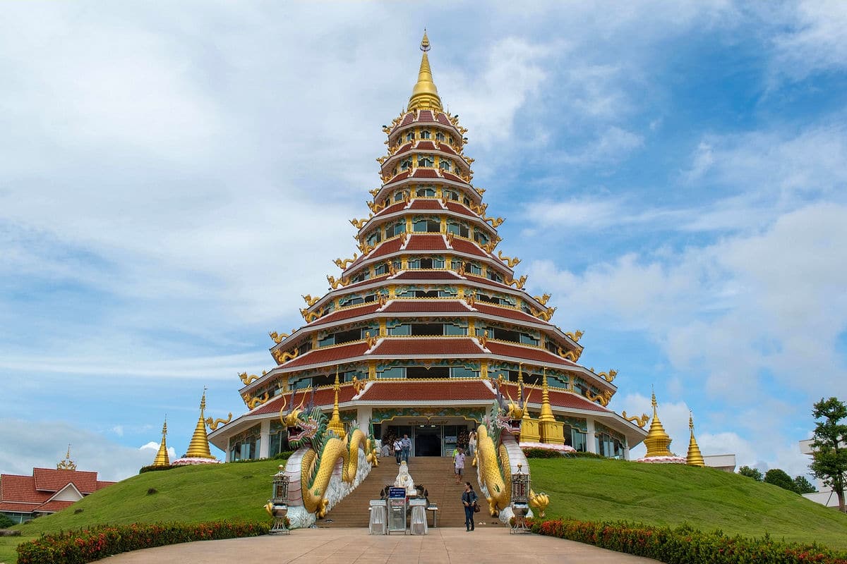 Chinese pagoda at Wat Huay Pla Kang, Chiang Rai