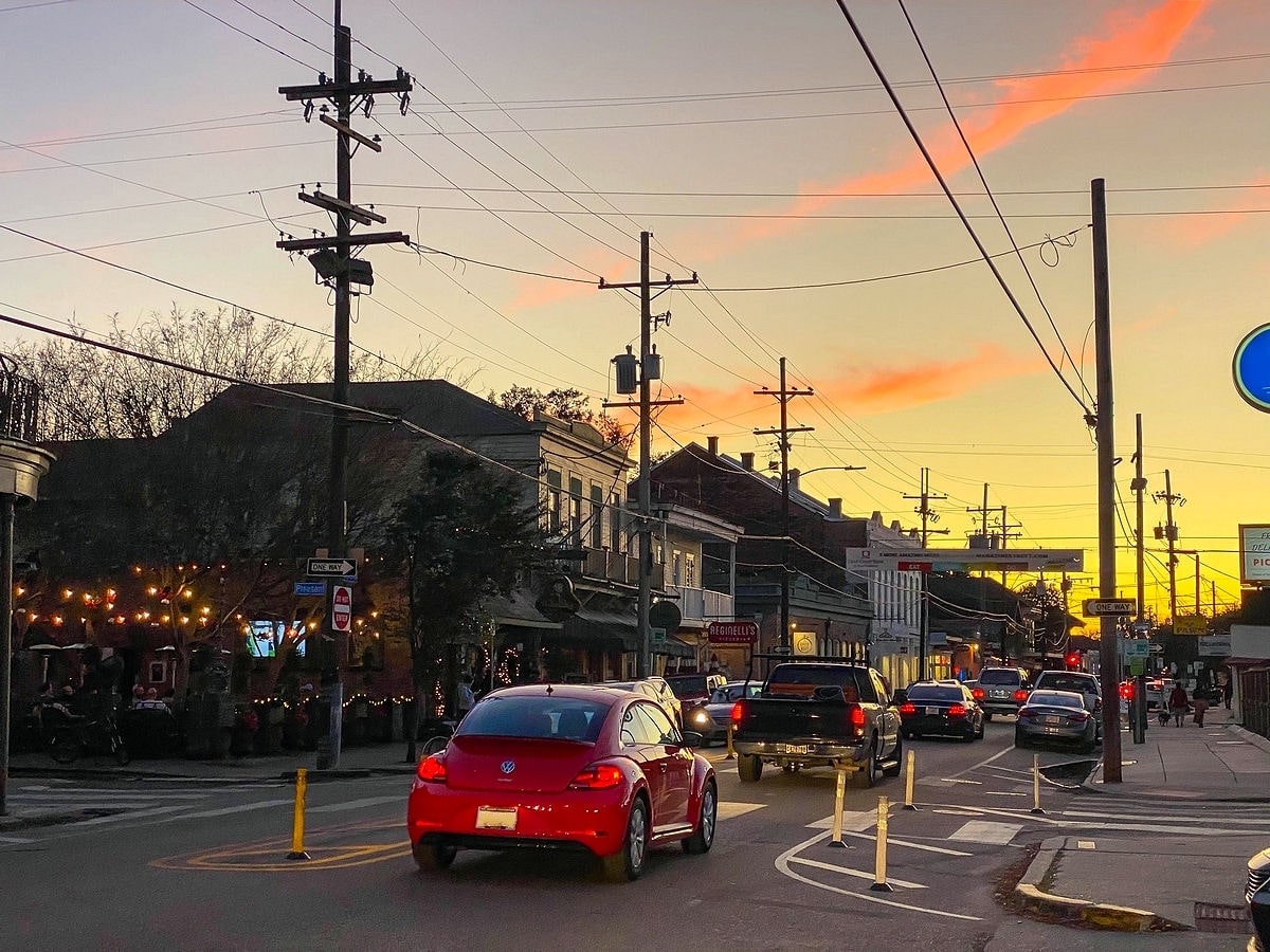 Sunset on Magazine Street, New Orleans