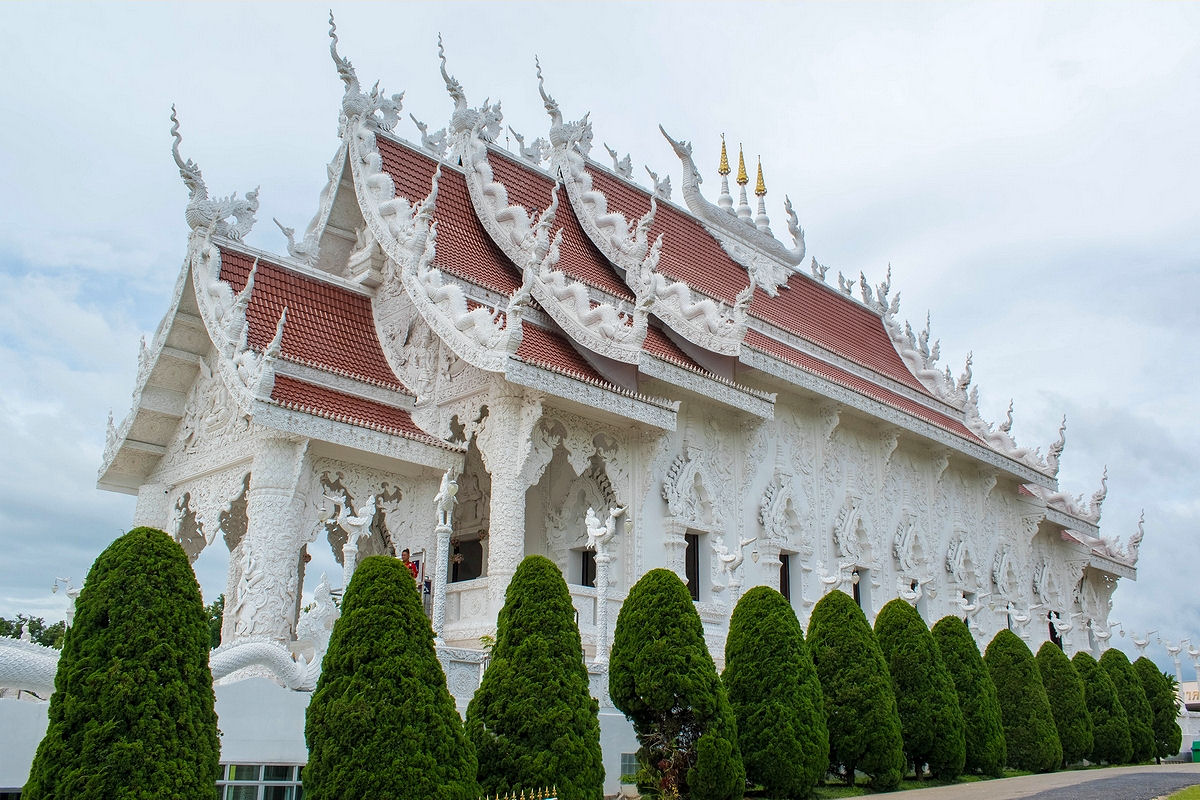 Thai temple at Wat Huay Pla Kang in Chiang Rai, Thailand