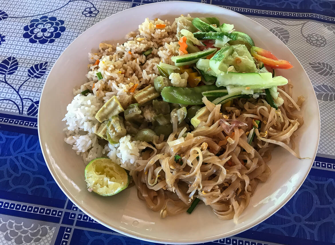 Vegetarian Thai lunch at Karen Elephant Serenity, Thailand