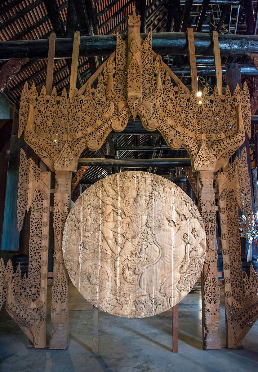 Wood carving by Thawan Duchanee at The Black House in Chiang Rai